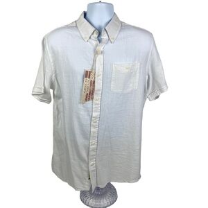 American Threads White Button Down Lightweight Shirt Men's‎ Medium NEW